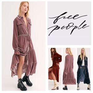 Free People Bella Donna Velvet Midi Dress/ jacket